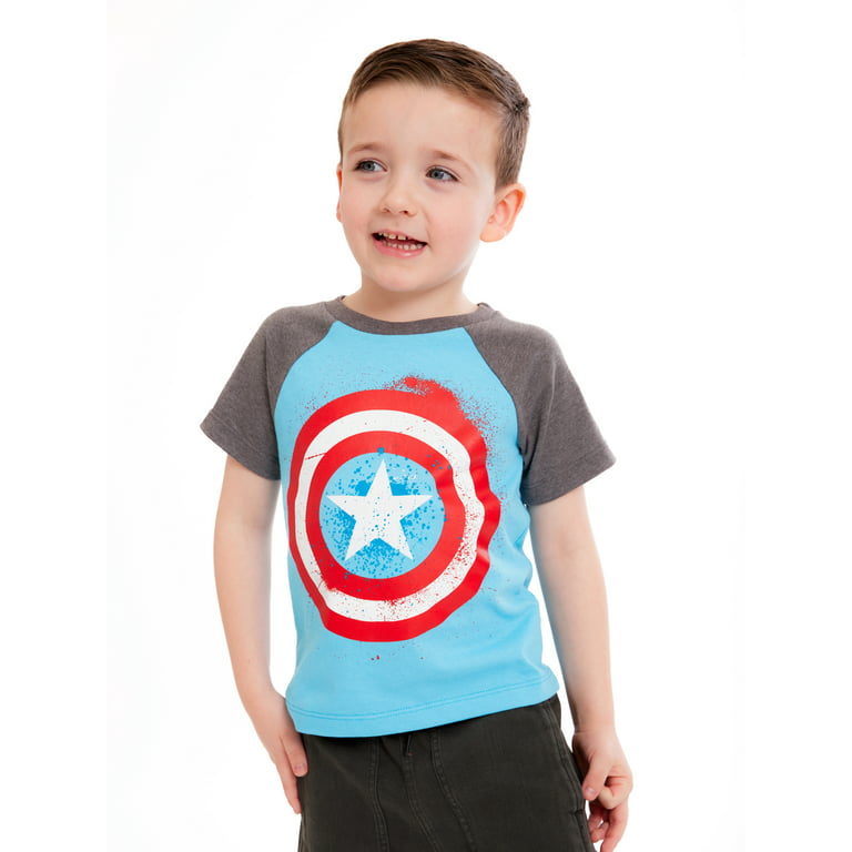 Marvel Comics Toddler Boy Man, 5PK Sizes Spider-Man, Sleeve Captain Hulk, Iron Tees America, - 2T-5T Short
