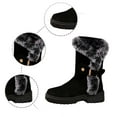 thumbnail image 5 of Gyexs Women's Snow Boots Knee High, Winter Shoes for Women Size 6, Fold Over, Buckle, Riding, Round Toe, Outerwear, Black, Size 6, 5 of 8