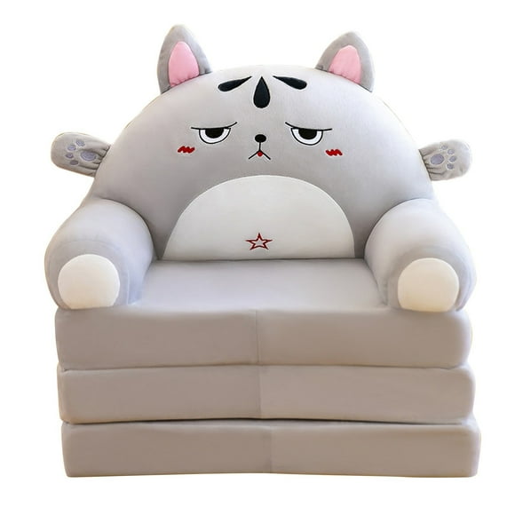 Foldable Kids Sofa Bed - 2-in-1 Design, Plush Velvet Cover - Removable/Washable, No Filler - for Living Room, Bedroom & Toddlers