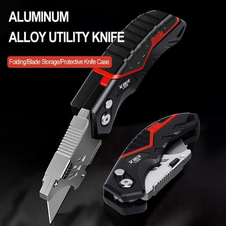 Portable Folding Multifunctional Aluminum Alloy Utility Knife with Spare Blades