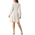 thumbnail image 3 of INSPIRE CHIC A-Line Midi Dress for Women's Criss Cross Textured V Neck Dresses, 3 of 6