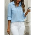 thumbnail image 2 of 1PCS Chemise à Boutons pour Femmes--Bleu, 2 of 7