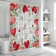 thumbnail image 5 of Valentines Love Heart Shower Curtain Set - 48" x 72" Washable Bathtub Curtain with 12 Hooks, Eucalyptus Red Love Heart Vintage Waterproof Fabric Stall Shower Curtains for Bathroom/Bathtub Décor, 5 of 6