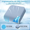 thumbnail image 3 of Wheelchair Seat Cushion for Pressure Relief, Cooling Gel Memory Foam Chair Cushion with Slope-Edge Design, Coccyx Support for Tailbone Pain, Non-Slip, for Wheelchairs, Office Chairs, Light Blue, 3 of 11