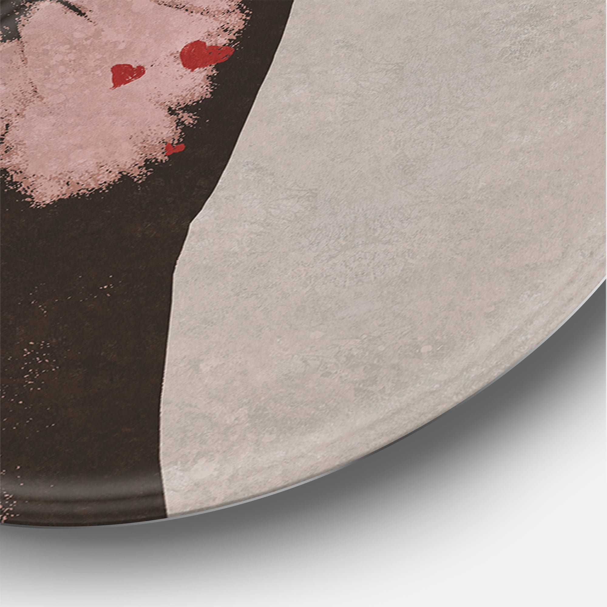 Designart 'I Love You Hand Sign With Romantic Couple' Modern Circle Metal Wall Art 23x23 - Disc of 23