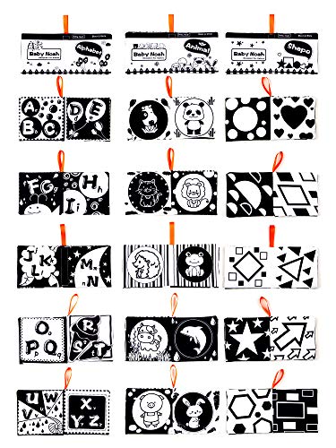 zrshygs Baby First Soft Activity Cloth Book Set High Contrast Black and White I