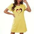 thumbnail image 2 of WREESH Nightgowns for Women Sleep Shirts Plus Size Short Sleeves Print Night Shirts Soft Sleepwear Yellow, 2 of 4