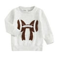 thumbnail image 4 of LYHaoo Girls Long Sleeve Hooded Sweatshirt With Bow Football Embroidery Loose Fit Pullover Top For Autumn Season Winter Hoodies Sweatshirts Sizes 18-24 Months(Gray), 4 of 4