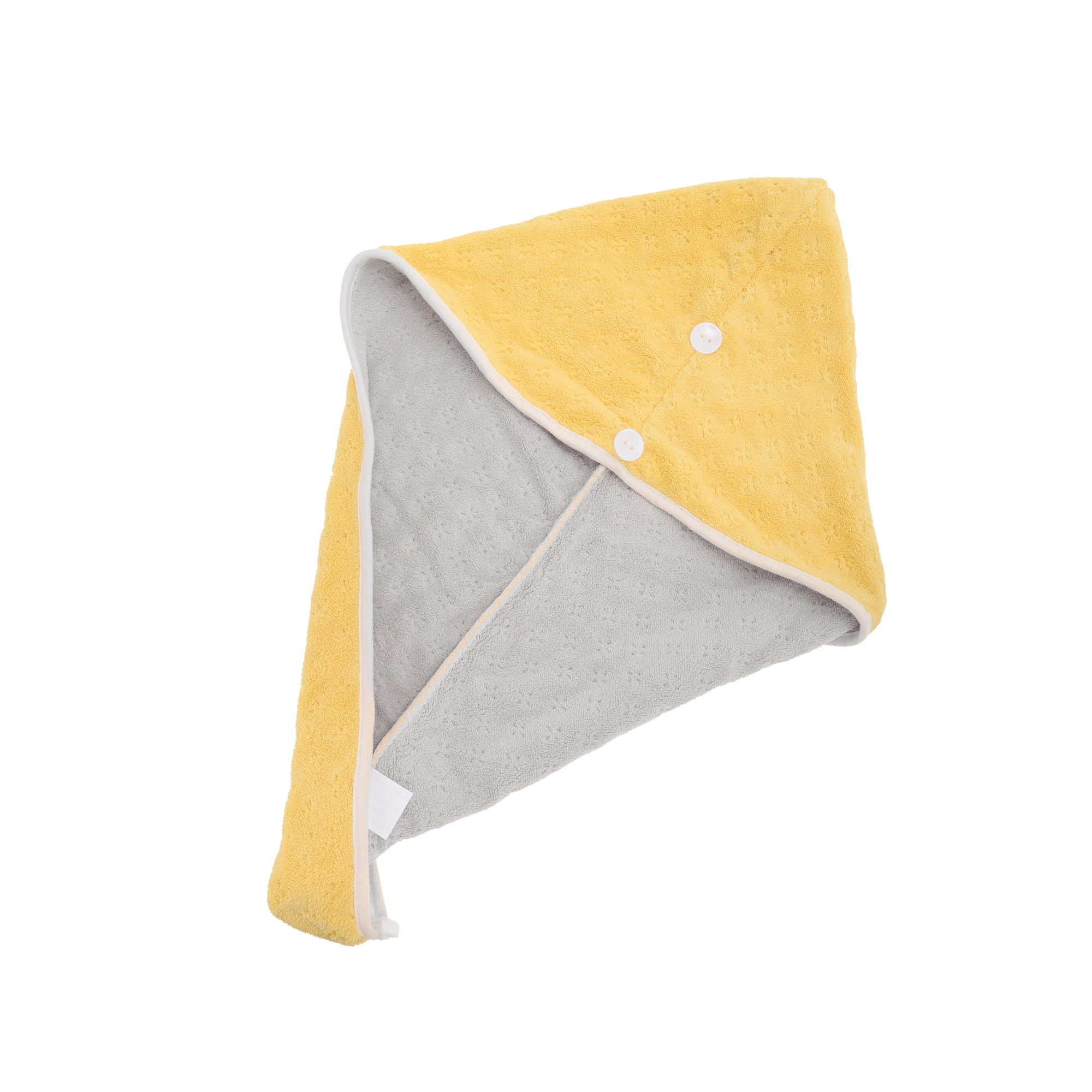 Unique Bargains 1pc Water-absorbent Two Colors Hair Towel 9.45"x 25.59" Yellow, Gray