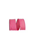 thumbnail image 1 of Reliant Ribbon 93405W-963-09H 10.5 in. 20 Yards Thin Stripe Linen Solid Wired Edge Ribbon, Azalea, 1 of 1