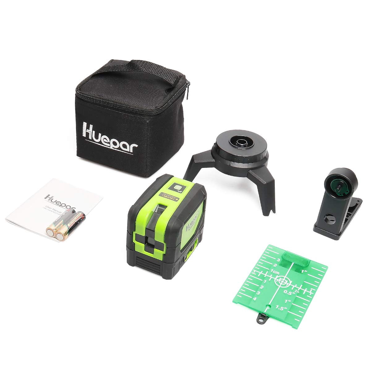 Huepar Green 3 Point Laser Level Self-leveling Laser Level Tools with 3 Plumb Spots for Soldering and Points Reference Positioning