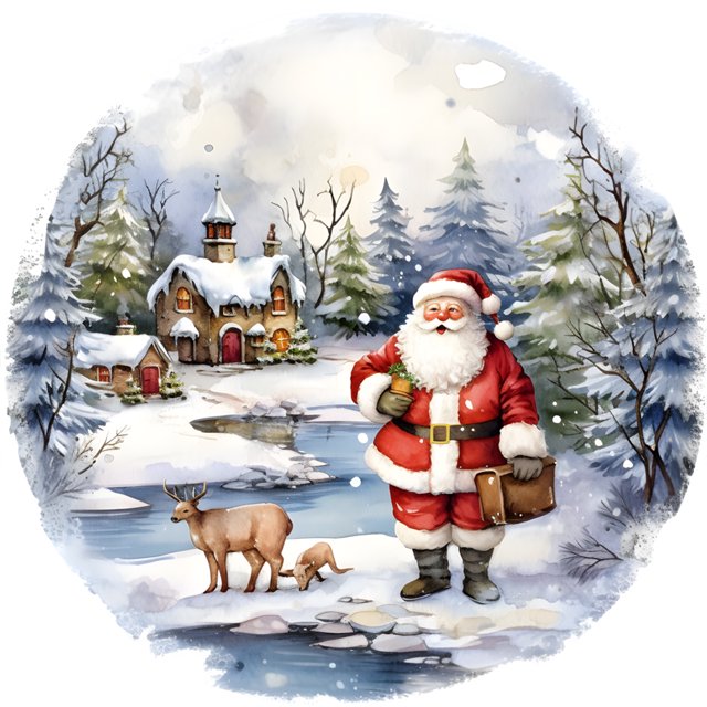 5D DIY Taladro Santa en La Nieve Kit Del