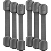 Bates- Child Safety Strap Locks, 6 Pack, Gray Baby Cabinet Locks