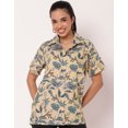 thumbnail image 2 of Moomaya Short Sleeve Shirt Collar Printed Rayon Shirt - Women's Casual Shirt, 2 of 9