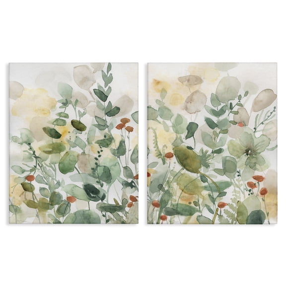 Stupell Industries Botanical Garlands Abstract Plants & Flowers Painting Wrapped Canvas Art Print Wall Art, 16 x 20, Set of 2