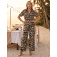 thumbnail image 2 of Conjunto 2 Piezas Estampado Floral, Camisa y Pantalón Amplio, Look Fresco y Elegante para Mujer, 2 of 5