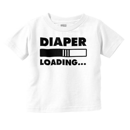 

Diaper Loading Cute Computer Humor Toddler Boy Girl T Shirt Infant Toddler Brisco Brands 6M