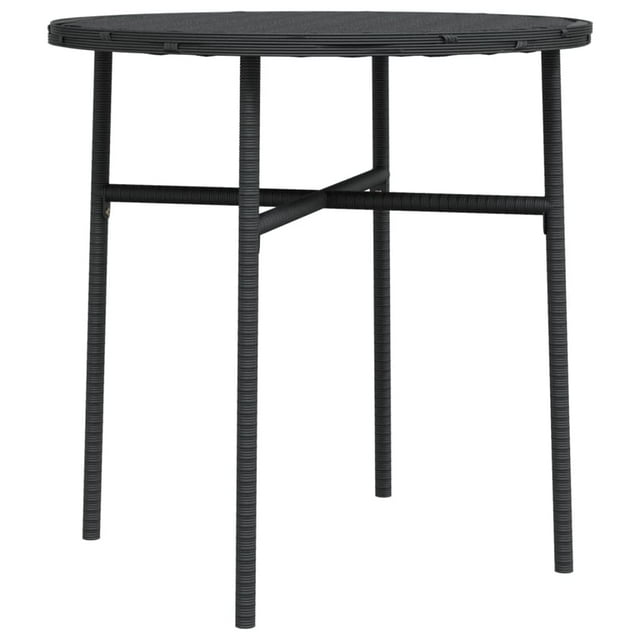 Mesa de té VidaXL, 45 cm, negra, de poliratán, para exteriores, resistente a la intemperie
