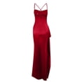 thumbnail image 6 of dgysar Strapless Party Dress with Slit Satin Evening Gown with Slit - Smocked Figure-Hugging Long Dress, Perfect for Wedding Guest, Banquet & Red Carpet Red M, 6 of 7