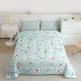 thumbnail image 2 of Feelyou Cute Butterfly Animal Queen Comforter Set for Child, Kawaii Cartoon Flower Bedding Sets, Dreamy Princess Style Reversible Bedding Comforter Set, Breathable Home Decor, 3-Piece, 2 of 8