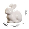 thumbnail image 3 of Ceramic Rabbit Figurine Big Ears Decor Home Accent Warm Expression Decoration for Shelf Desk Display, 3 of 6
