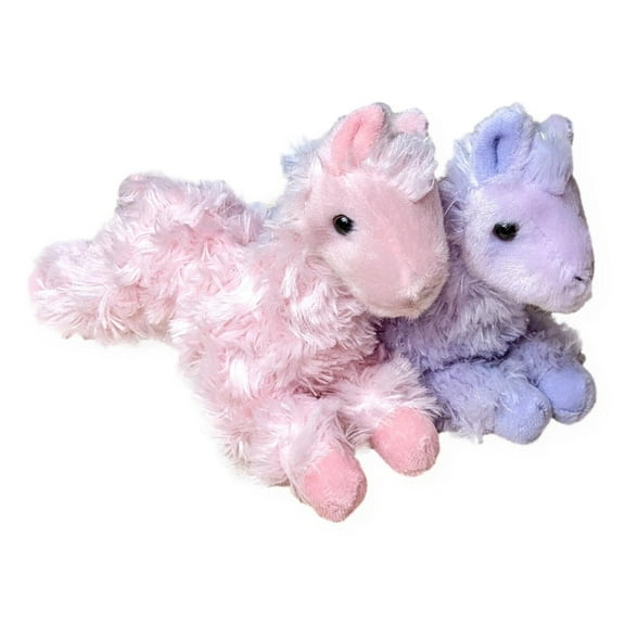 Pastel PINK & PURPLE LLAMA Mini Flopsie 8" Stuffed Animal Plush by Aurora
