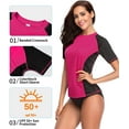 thumbnail image 3 of BeautyIn Manches Courtes Rash Guard UPF 50+ Maillot de Bain pour les Femmes Surf Top, 3 of 6