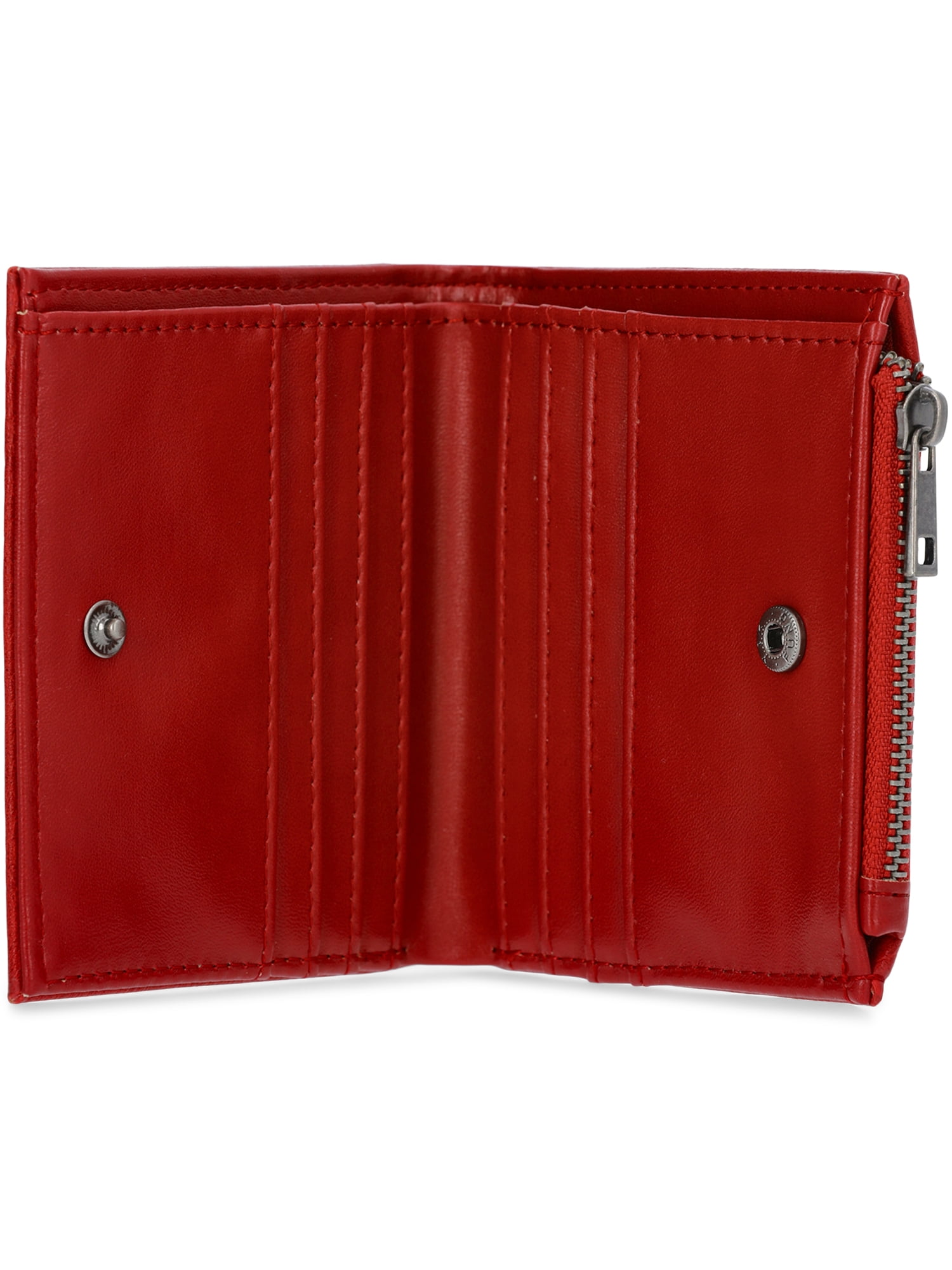 No Boundaries Women's Moto Snap Wallet, Carmine Red