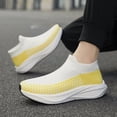 thumbnail image 3 of Men's Slip‑On Sock Style Running Sneakers, Stretch Knit Upper Athletic Shoes with Curved Thick Midsole for Daily Sports and Walking, 3 of 7