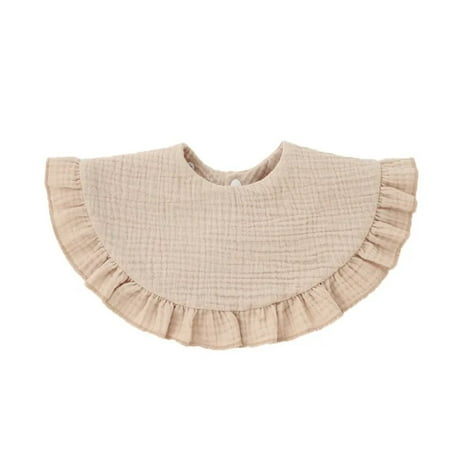 New Baby Feeding Drool Bib Lace Floral Infants Saliva Towel Soft Cotton Burp Cloth For Newborn Toddler Kids Bibs Korean Style Khaki