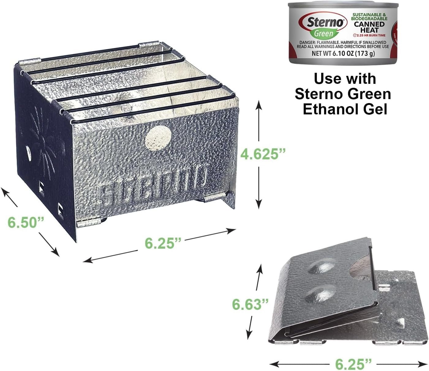 Sterno Foldable Stove - Portable Camping Stove for Outdoor Cooking, Easy-to-Assemble Outdoor Cooking Stove - Outdoor Stove for Camping, Picnics, Tailgating, & Emergencies - Pack of 4, Silver