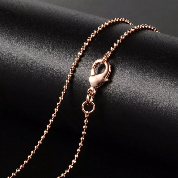 U8MO Rose Gold Ball Chain Necklace Jewelry Brass 17" Dainty Simple Bead Chain