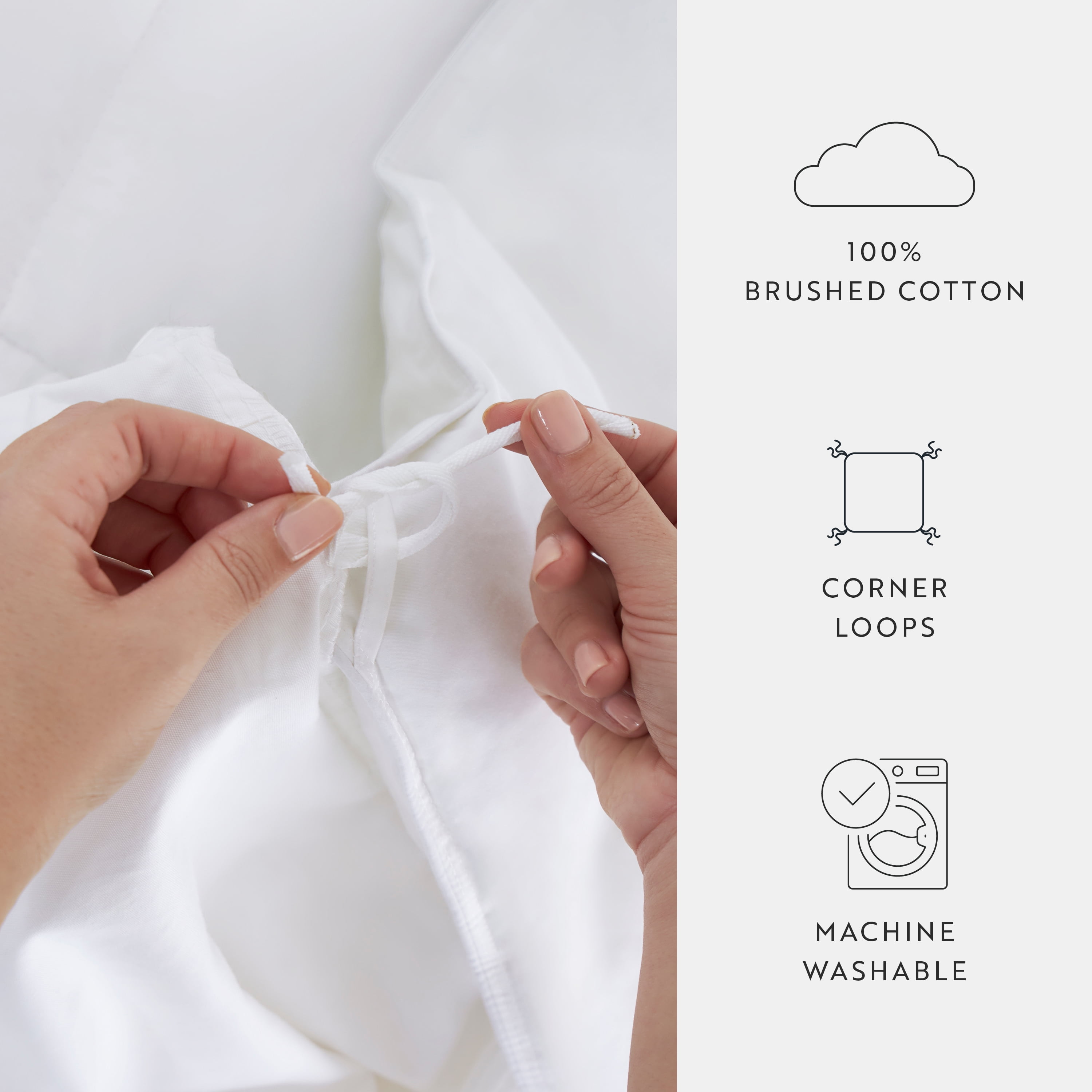 Noble Linens White Cotton Down Alternative Comforter/Duvet Insert, King/CalKing