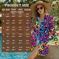 thumbnail image 7 of Xoenoiee Watercolor Colorful Leopard Print Bathing Suit Cover Up for Women Lightweight Swimsuit Coverup Dress Long Sleeve Button Shirt Beach Cover Ups Summer Vacation Outfit, L, 7 of 7