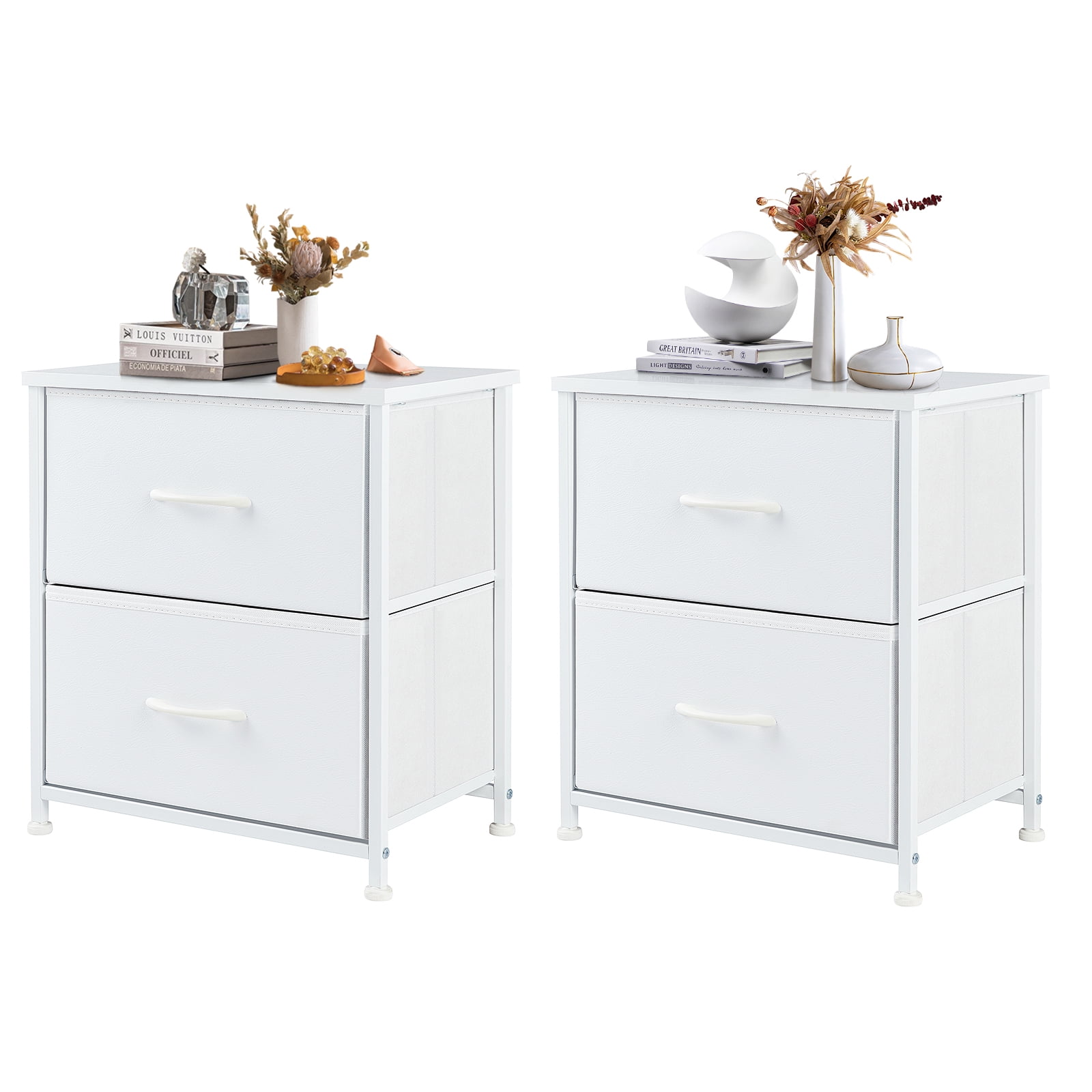 Yangming Nightstand, Versatile Nightstand with 2 Drawers  Ideal for Bedroom, Living Room, Closet, En(图5)