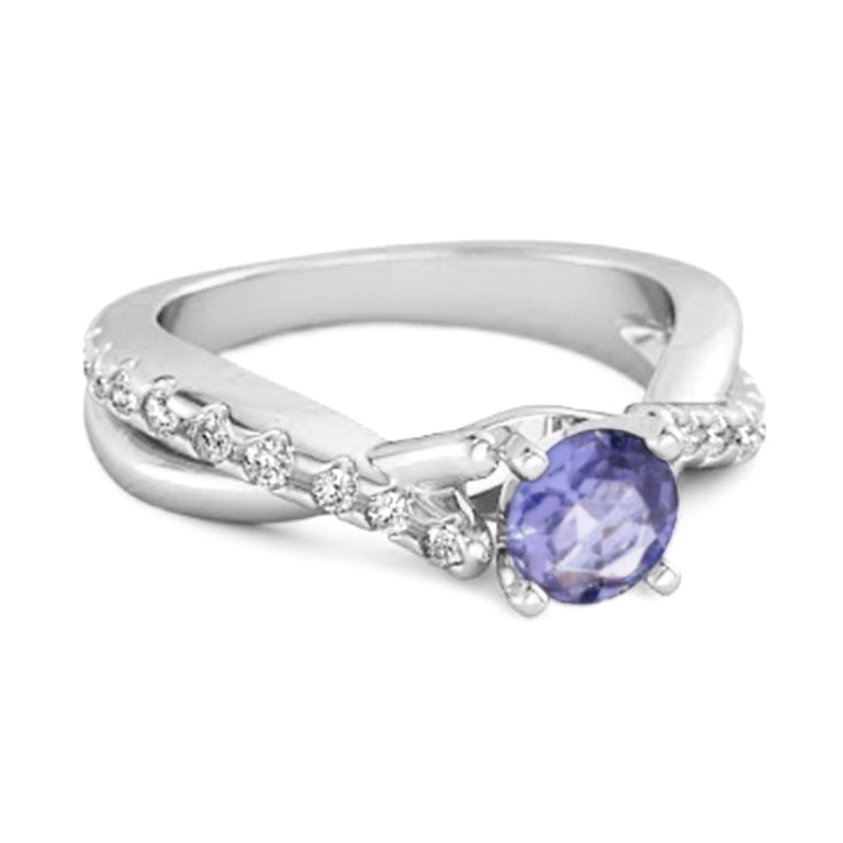 Vintage 925 Silver Tanzanite Ring 4mm*5mm VVS Grade Natural Tanzanite Silver Ring 18K Gold Plating Jewelry - 36