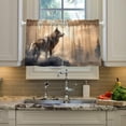 thumbnail image 4 of FREEAMG Wolf Half Window Tier Curtains 24 Inch Blackout Thermal Insulating Kitchen Linen Tier Curtains for Kitchen,Bathroom,Cafe, 4 of 7