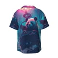 thumbnail image 5 of Salouo DJ Panda Hot Air Balloon Pattern Cuban Collar Shirts for Men Button-Down Shirt Men's Short Sleeve Shirts Hawaiian Shirts Casual Shirts -3X-Large, 5 of 6