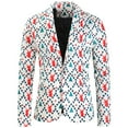 thumbnail image 5 of Men's Christmas 3-Piece Tuxedo Set Long Sleeve Print Jacket Vest Pants Bow Tie Party Suit, 5 of 9