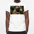 thumbnail image 3 of Sloth Classic White 100% Cotton T-Shirt for Men - Breathable Casual Tee with Crew Neck - Comfortable Basic Shirt for Daily Wear, 3 of 5