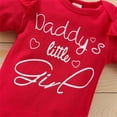 thumbnail image 6 of Bysome Toddler Girls Outfit Set Baby Letter Print Romper Tops Pants Hairband Outfits Long Sleeve Crew Neck Cute Print Girl 2 Pieces Clothes Set Red Size 9-12 Months, 6 of 8