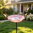 thumbnail image 4 of Bird Bath for Outside,Ground Stake Wild Bird Feeder Water Bowl,Weather‑Resistant Metal Stake Bird Bath Feeder,Weatherproof Bird Feeding Water Station Stake,Stake Bird Waterer for Backyard Patio, 4 of 4