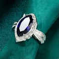 thumbnail image 5 of Blue Zirconia White Cz 925 Silver Stylish Wedding Ring Women's Jewelry Size 6-10, 5 of 5