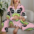 thumbnail image 6 of Lsque Panda Avocado Pattern Long Sleeve Pajama Set for Women - Soft 2-Piece Sleepwear and Loungewear Set with Pockets, Comfy Nightwear-Medium, 6 of 7