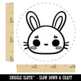 thumbnail image 2 of Charming Kawaii Chibi Rabbit Bunny Face Blushing Cheeks Self-Inking Rubber Stamp Ink Stamper - Green Ink - Small 3/4 Inch, 2 of 7