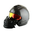 thumbnail image 3 of Martian Genuine Real Carbon Fiber Motorcycle Open Face Helmet HB-B2 Glossy Carbon Black + Golden Lens, DOT Approved, 3 of 7