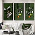 thumbnail image 1 of Designart "Excellent Golf Set Swing III" Sports Framed Wall Art Set Of 3 - Green Golf Frame Canvas Set For Living Room Decor, 1 of 1