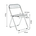 thumbnail image 6 of Transparent Folding Chair, Modern Accent Side Chair Clear Armless Chair Office Chair with Chrome Finish Steel Frame & Plastic Seat, Comfy Event Chair Outdoor Dining Chair with Powder Coated, White, 6 of 7