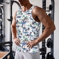 thumbnail image 5 of Qekee Hawaii Palms Print Men's Workout Tank Tops,Sleeveless Muscle Gym Shirt Quick Dry, Men's Gym Training Athletic Workout Shirts -Small, 5 of 7