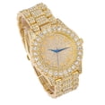 thumbnail image 2 of Charles Raymond Mens Big Rocks with Arabic Numerals Fully Iced Out Colorful Dial Blinged Out Hip Hop Watch - ST10327AR Single Gold, 2 of 4